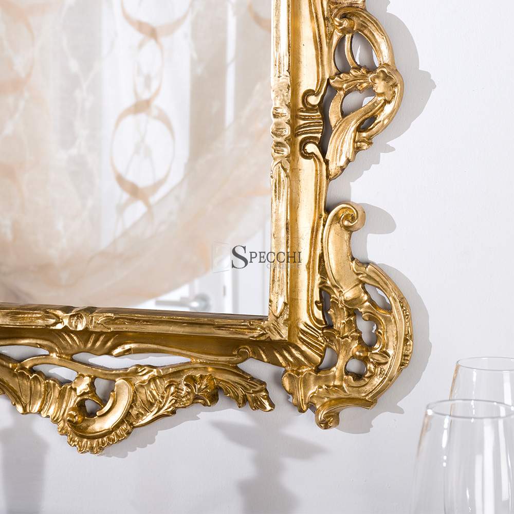 Specchio Barocco Anticato – Made In Italy, 50x76 Cm, Cornice In Poly-nature, Elegante E Resistente