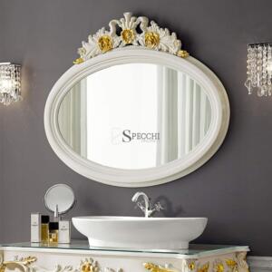 Specchiera bianca con oro