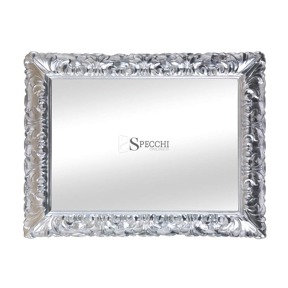 Specchio rettangolo argento in acrilico 75x40 cm