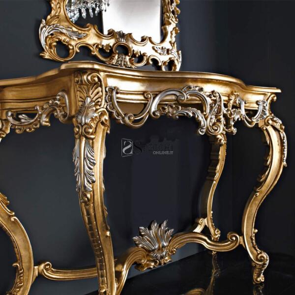 Specchiera barocca foglia oro