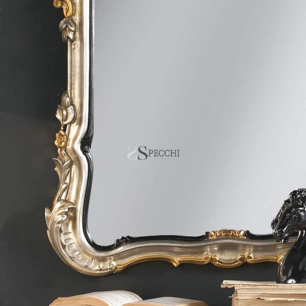 Specchio barocco foglia argento