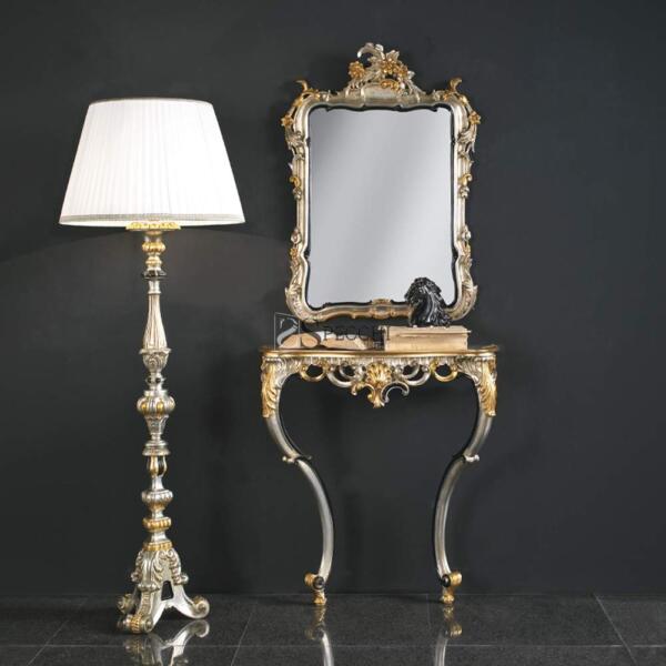 Specchio barocco foglia argento