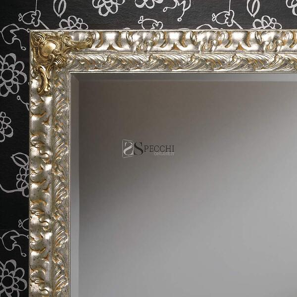 Specchio cornice foglia argento