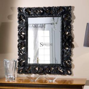 specchio con cornice nera