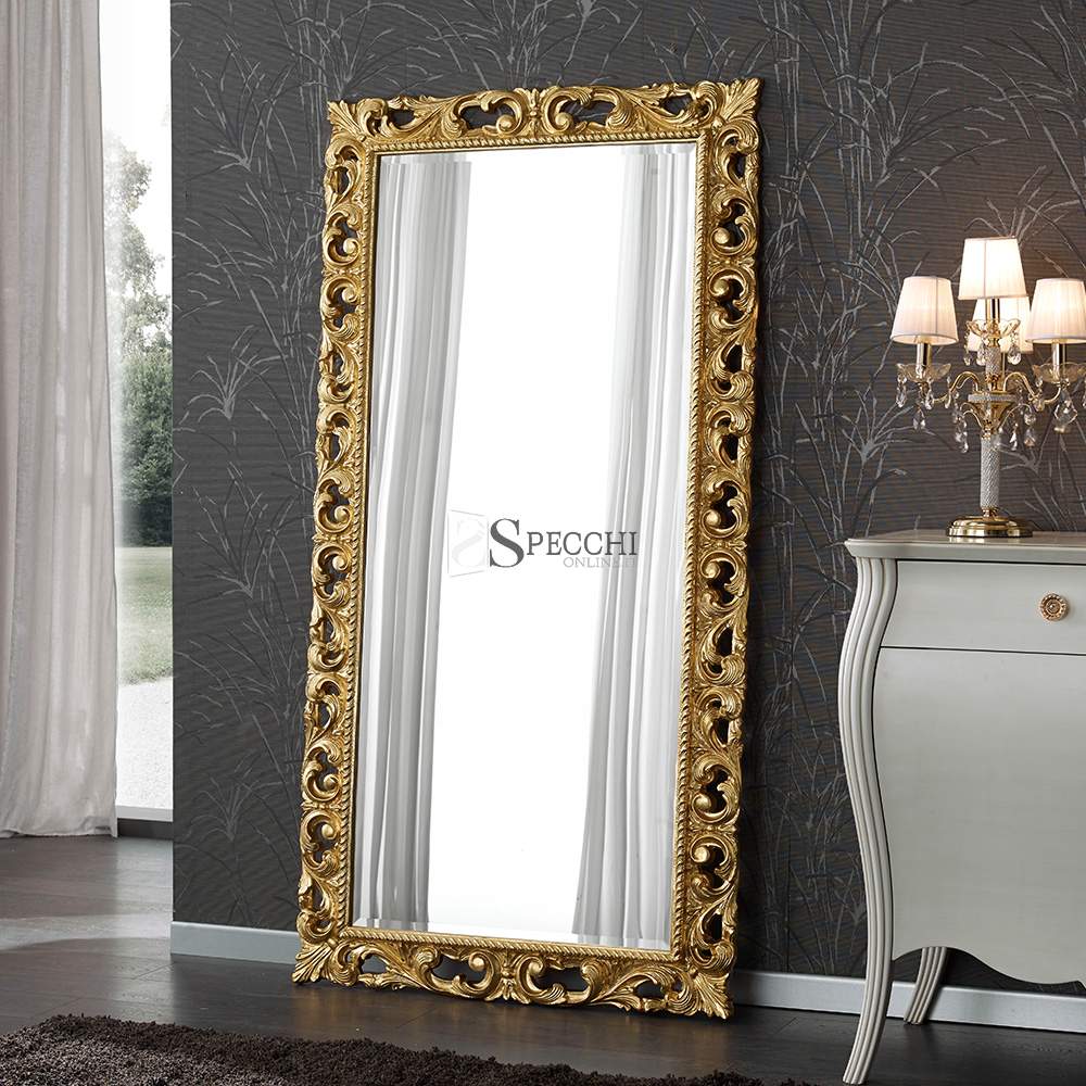 Specchio da parete barocco diviso 76 x 76 cm oro - specchio dorato